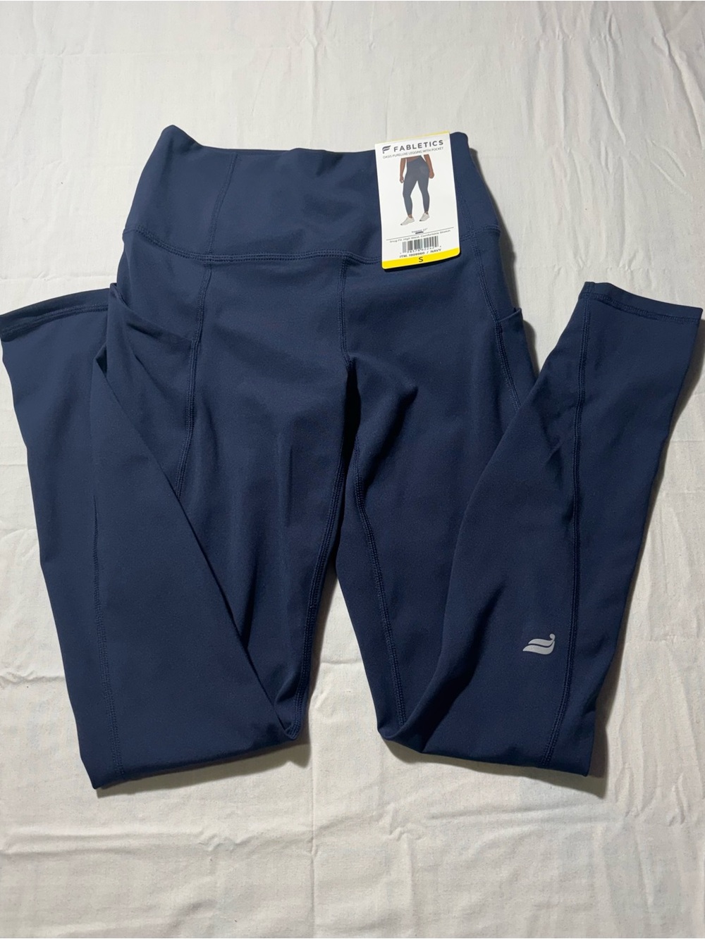 Fabletics Navy Oasis PureLuxe High-Waist Leggings with Pocket